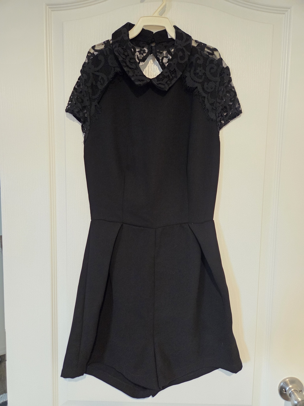 Sunny Girl Black Lace Detail Romper
